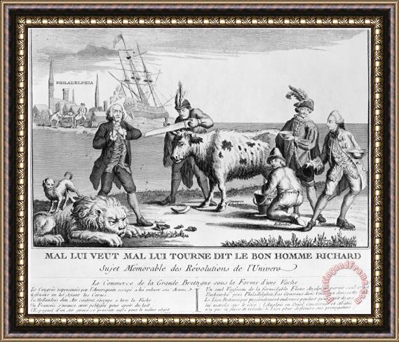 Others Revolutionary War Cartoon Framed Print
