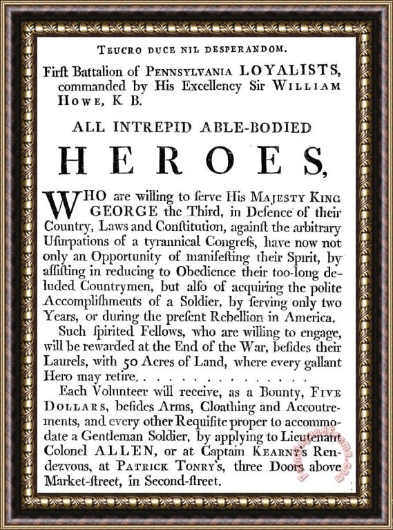 Others Revolutionary War Poster Framed Print
