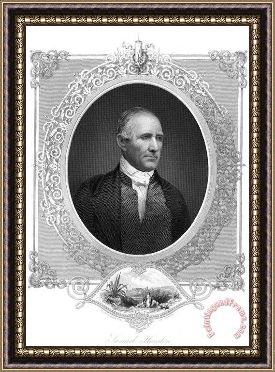 Others Sam Houston (1793-1863) Framed Painting