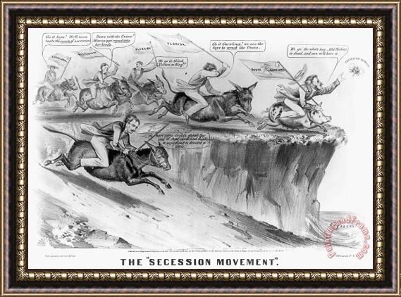 Others Secession Cartoon, 1861 Framed Painting