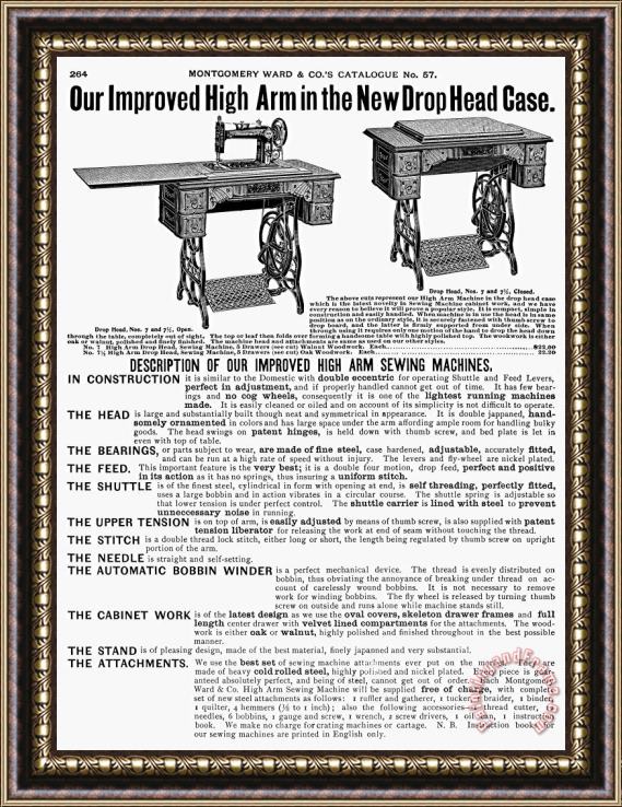 Others Sewing Machine Ad, 1895 Framed Painting