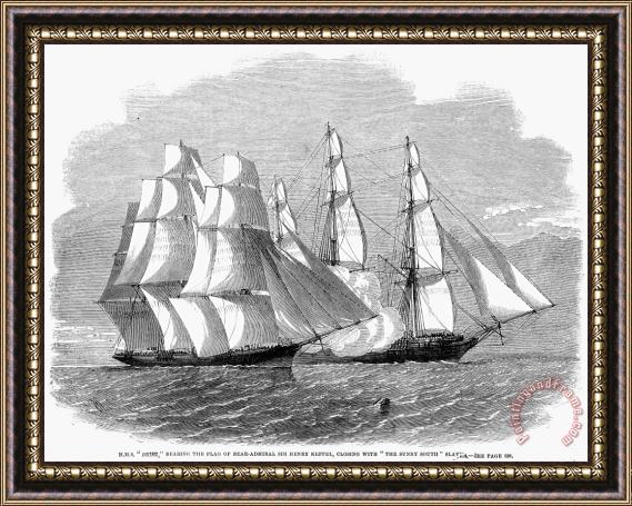 Others Slavery: Slave Ship, 1860 Framed Painting