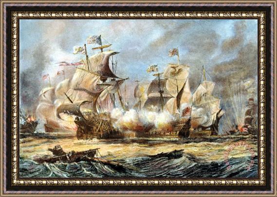 Others Spanish Armada, 1588 Framed Painting