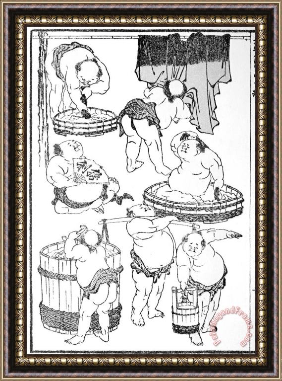 Others Sumo Wrestlers, 1817 Framed Painting