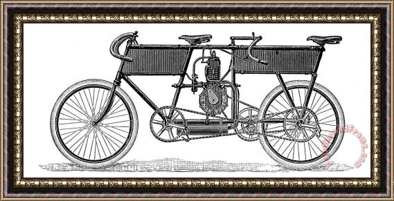 Others Tandem Motorcycle, 1899 Framed Painting