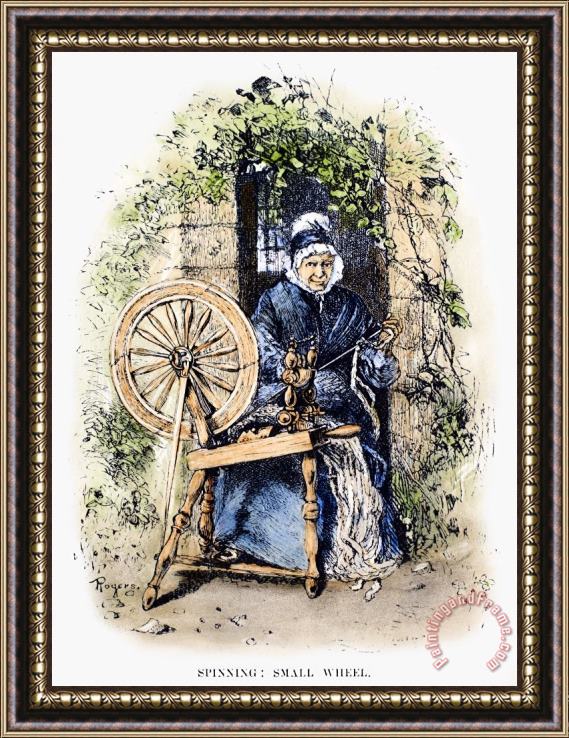 Others Textiles: Spinning Wheel Framed Print