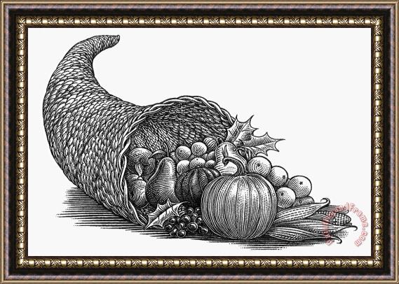 Others Thanksgiving: Cornucopia Framed Painting