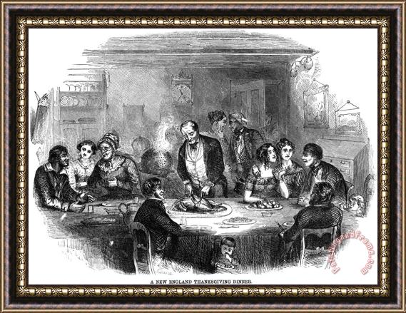 Others Thanksgiving Dinner, 1850 Framed Print