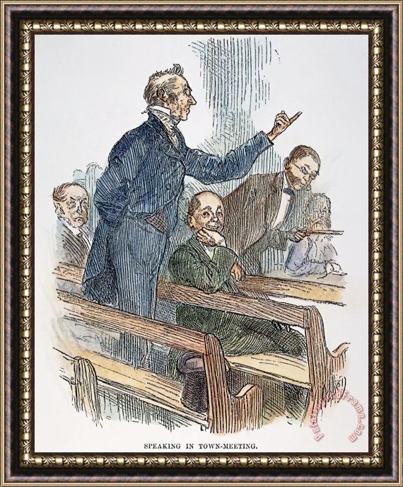 Others TOWN MEETING, 19th CENTURY Framed Painting