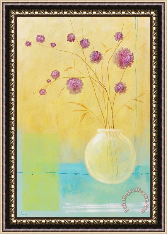 Pablo Esteban Pink Flowers Framed Painting