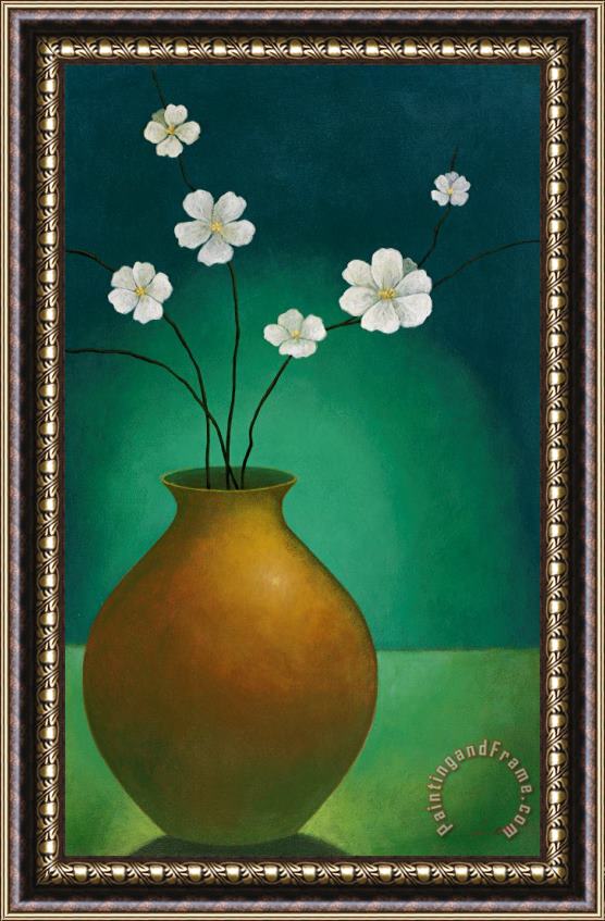 Pablo Esteban Vase And Flowers Framed Print
