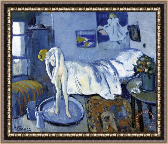 Pablo Picasso A Blue Room a Tub 1901 Framed Painting