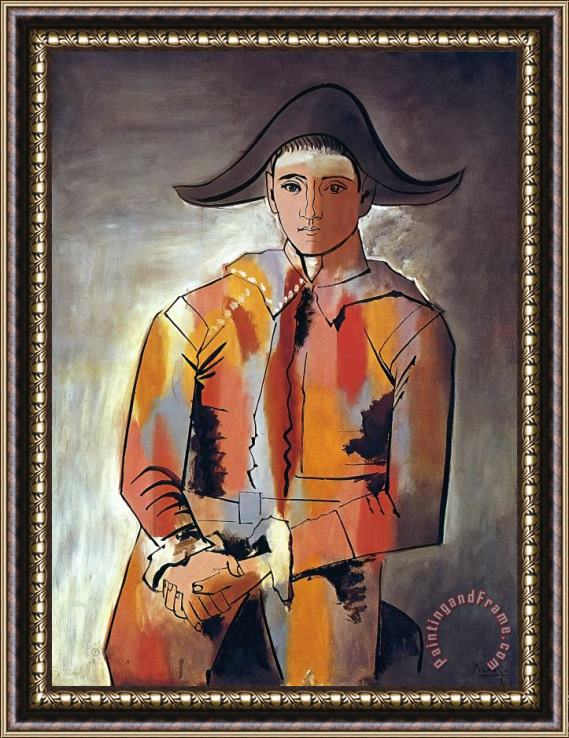 Pablo Picasso Arlequin Les Mains Croisee 1923 Framed Print