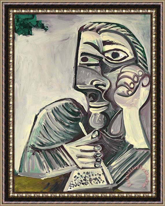 Pablo Picasso Buste D'homme Ecrivant (autoportrait) Framed Print