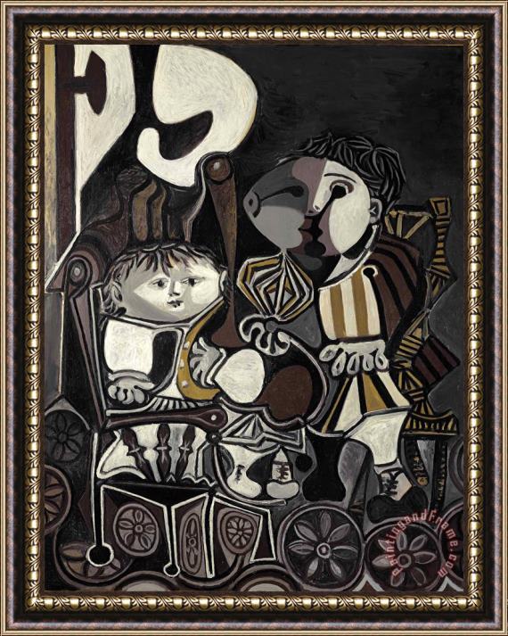 Pablo Picasso Claude Et Paloma Framed Painting