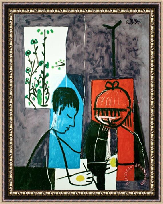 Pablo Picasso Enfants Dessinant Framed Print