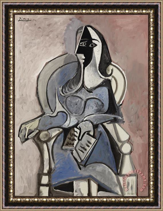 Pablo Picasso Femme Assise Dans Un Fauteuil, 1960 Framed Painting