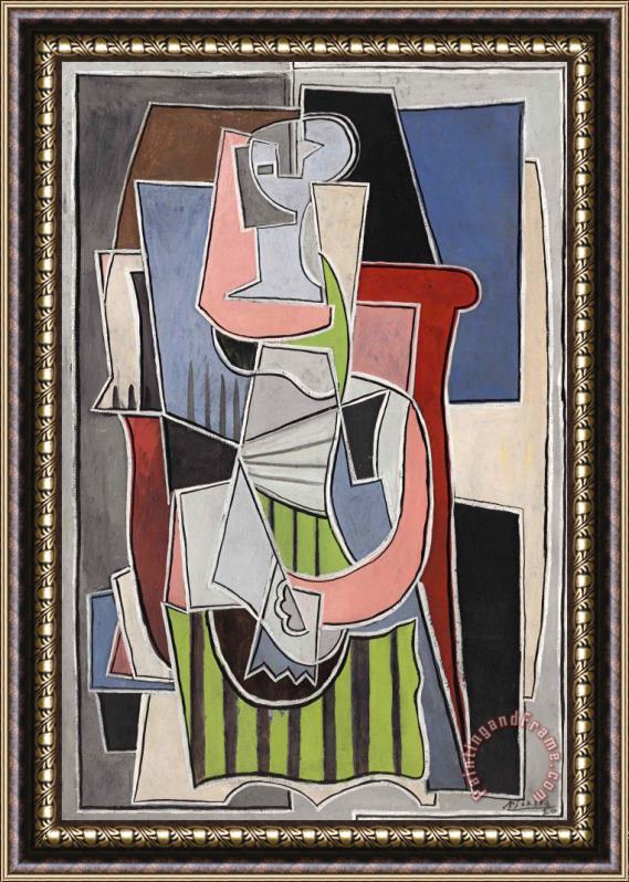 Pablo Picasso Femme Assise Dans Un Fauteuil Framed Painting