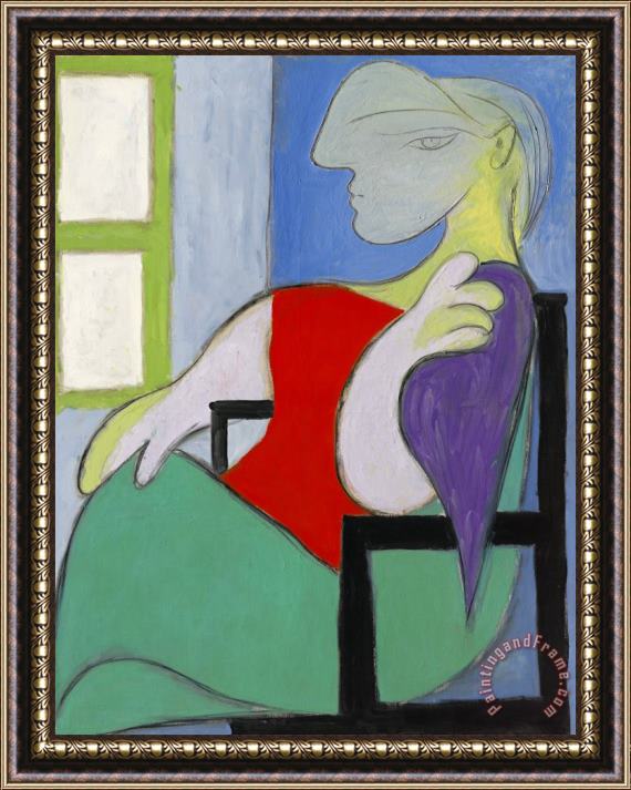 Pablo Picasso Femme Assise Pres D'une Fenetre (marie Therese) Framed Print
