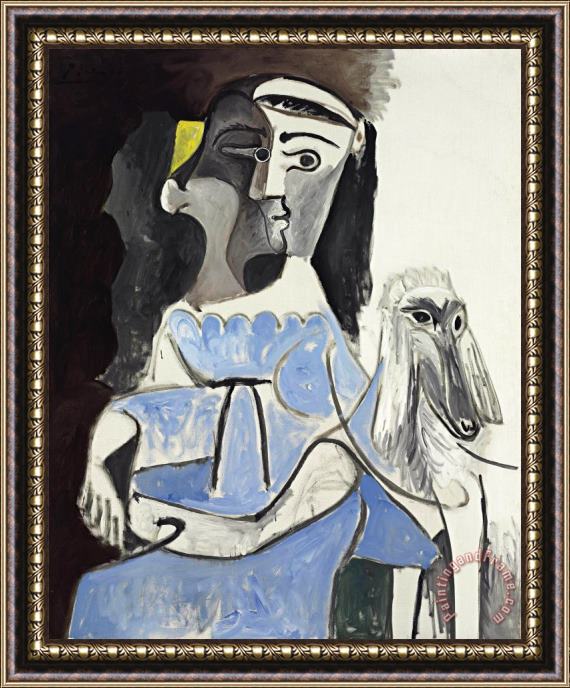 Pablo Picasso Femme Au Chien Framed Painting