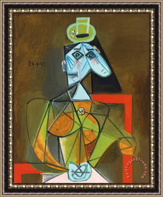 Pablo Picasso Femme Dans Un Fauteuil (dora Maar) Framed Painting