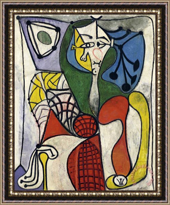 Pablo Picasso Femme Dans Un Fauteuil (francoise) Framed Painting