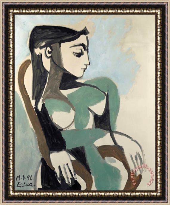 Pablo Picasso Femme Dans Un Fauteuil Framed Painting