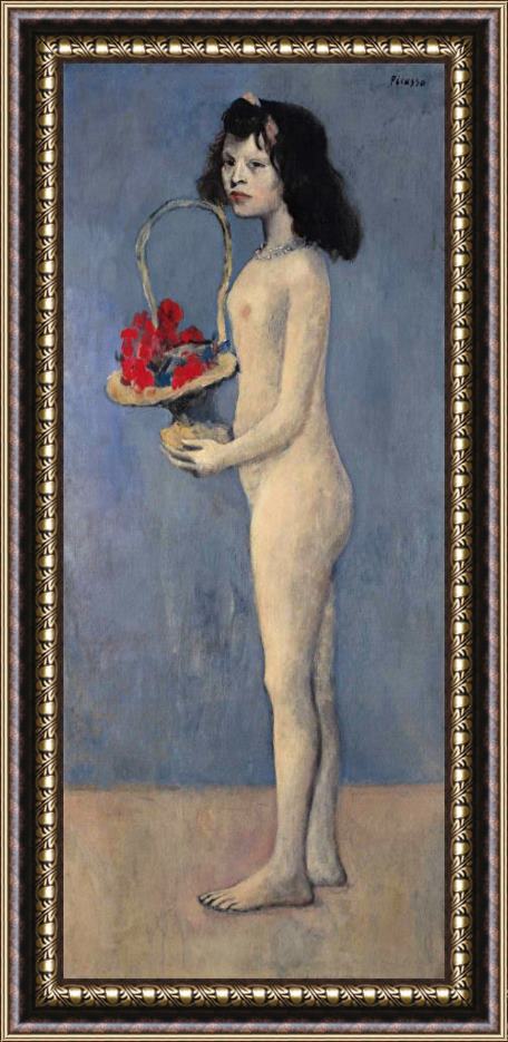Pablo Picasso Fillette a La Corbeille Fleurie, 1905 Framed Painting