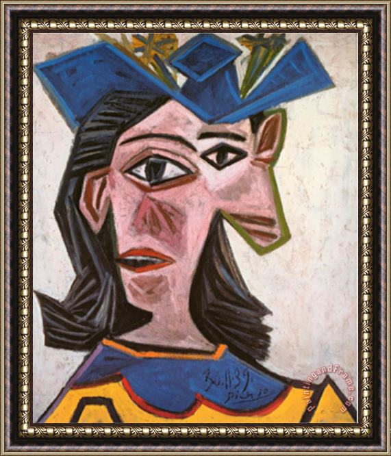 Pablo Picasso Frauenbueste Mit Hut Dora 1939 Framed Painting