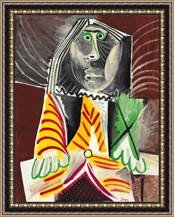 Pablo Picasso Homme Assis Framed Print