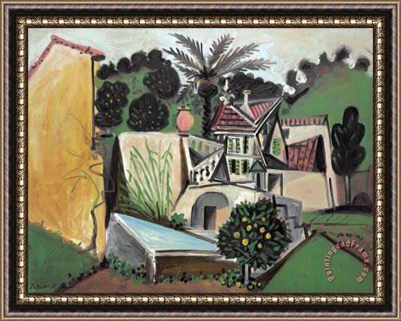 Pablo Picasso La Villa Au Palmier Framed Painting