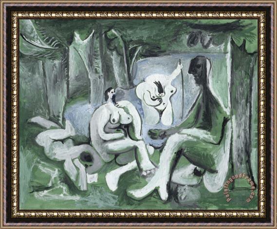 Pablo Picasso Le Dejeuner Sur L'herbe D'apres Manet Framed Print