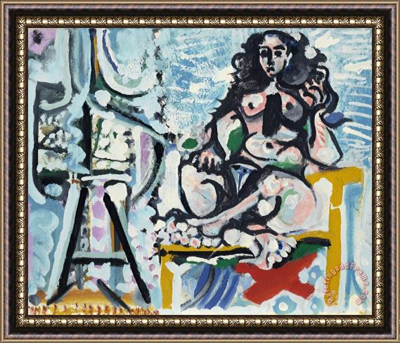 Pablo Picasso Le Modele Dans L'atelier Framed Painting
