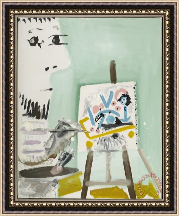 Pablo Picasso Le Peintre Et Son Chevalet Framed Painting
