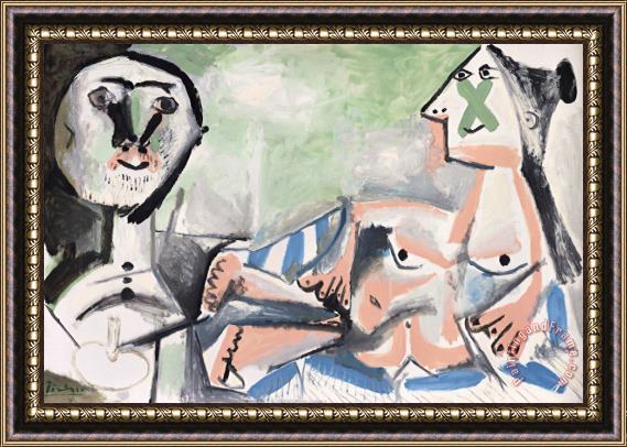 Pablo Picasso Le Peintre Et Son Modele Framed Print