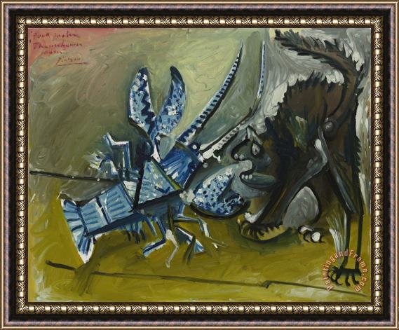 Pablo Picasso Lobster And Cat (le Homard Et Le Chat) Framed Print