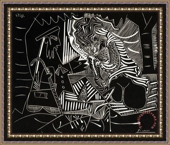 Pablo Picasso Luncheon on The Grass White Framed Print