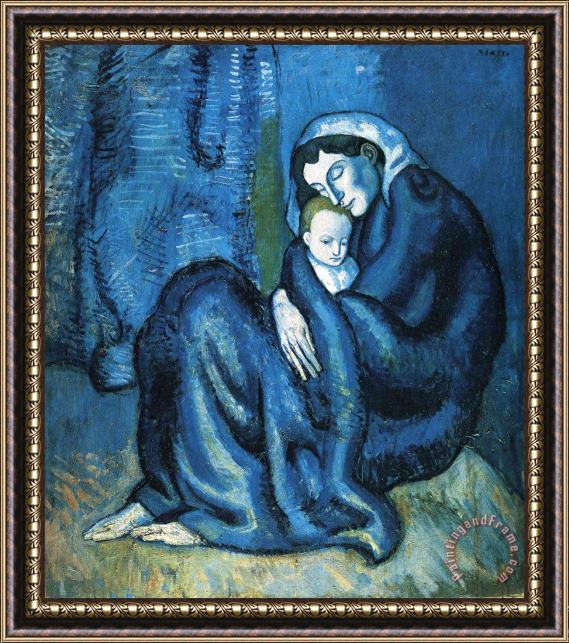 Pablo Picasso Mother And Child 1902 Framed Painting