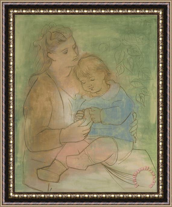 Pablo Picasso Mother And Child Framed Painting