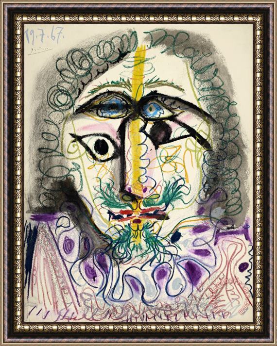 Pablo Picasso Mousquetaire, Buste Framed Painting