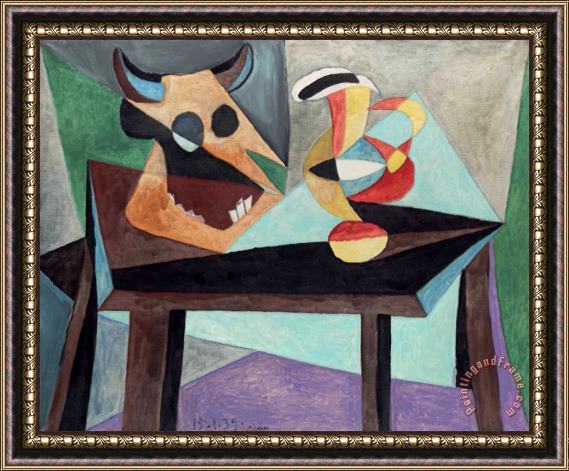 Pablo Picasso Nature Morte Tete De Taureau Framed Painting