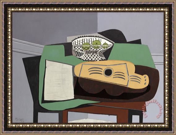 Pablo Picasso Partition, Guitare, Compotier, 1924 Framed Painting