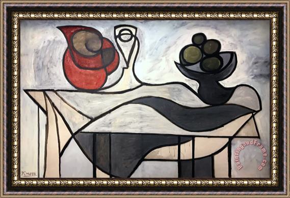 Pablo Picasso Pitcher And Bowl of Fruit Framed Painting