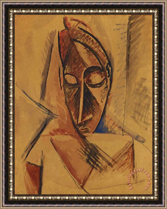 Pablo Picasso Tete (etude Pour Nu a La Draperie), 1907 Framed Print