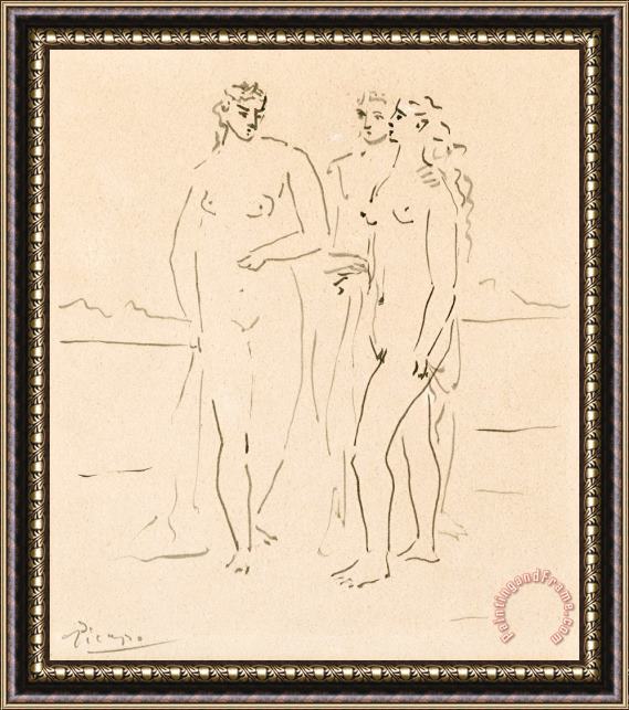 Pablo Picasso Trois Baigneuses Framed Painting