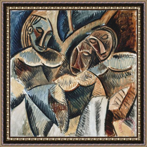 Pablo Picasso Trois Figures Sous Un Arbre (three Figures Under a Tree) Framed Painting