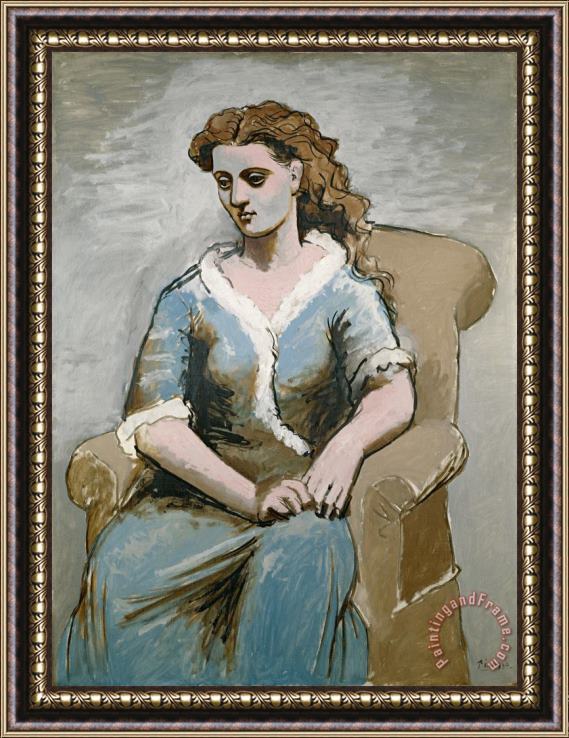 Pablo Picasso Woman Seated in a Armchair Framed Print