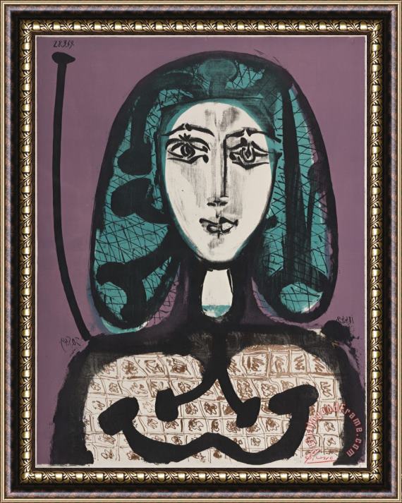 Pablo Picasso Woman with Hairnet Framed Painting