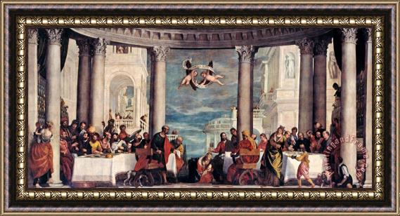 Paolo Caliari Veronese Le Repas Chez Simon Le Pharisien Framed Painting