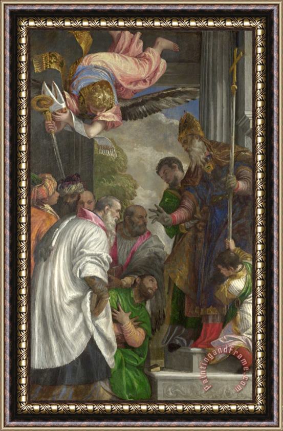 Paolo Caliari Veronese The Consecration of Saint Nicholas Framed Painting